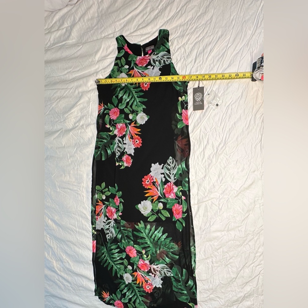 Floral Sheer Overlay Maxi Dress PXS Havana Rich Black Autumn Wedding Guest NWT - Picture 10 of 13